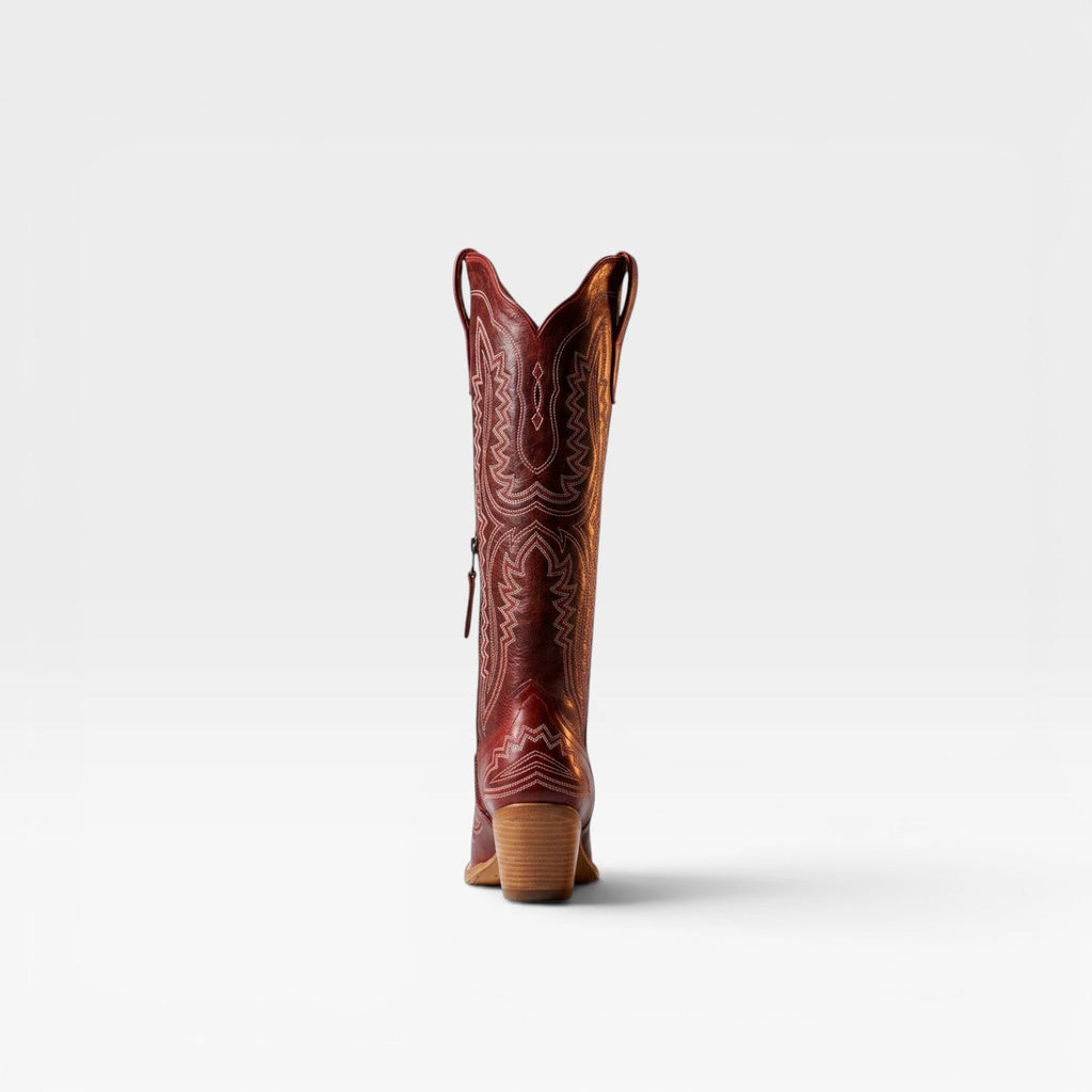 Felicity | Round Toe Cowboy Boots Embroidered Knee High Western