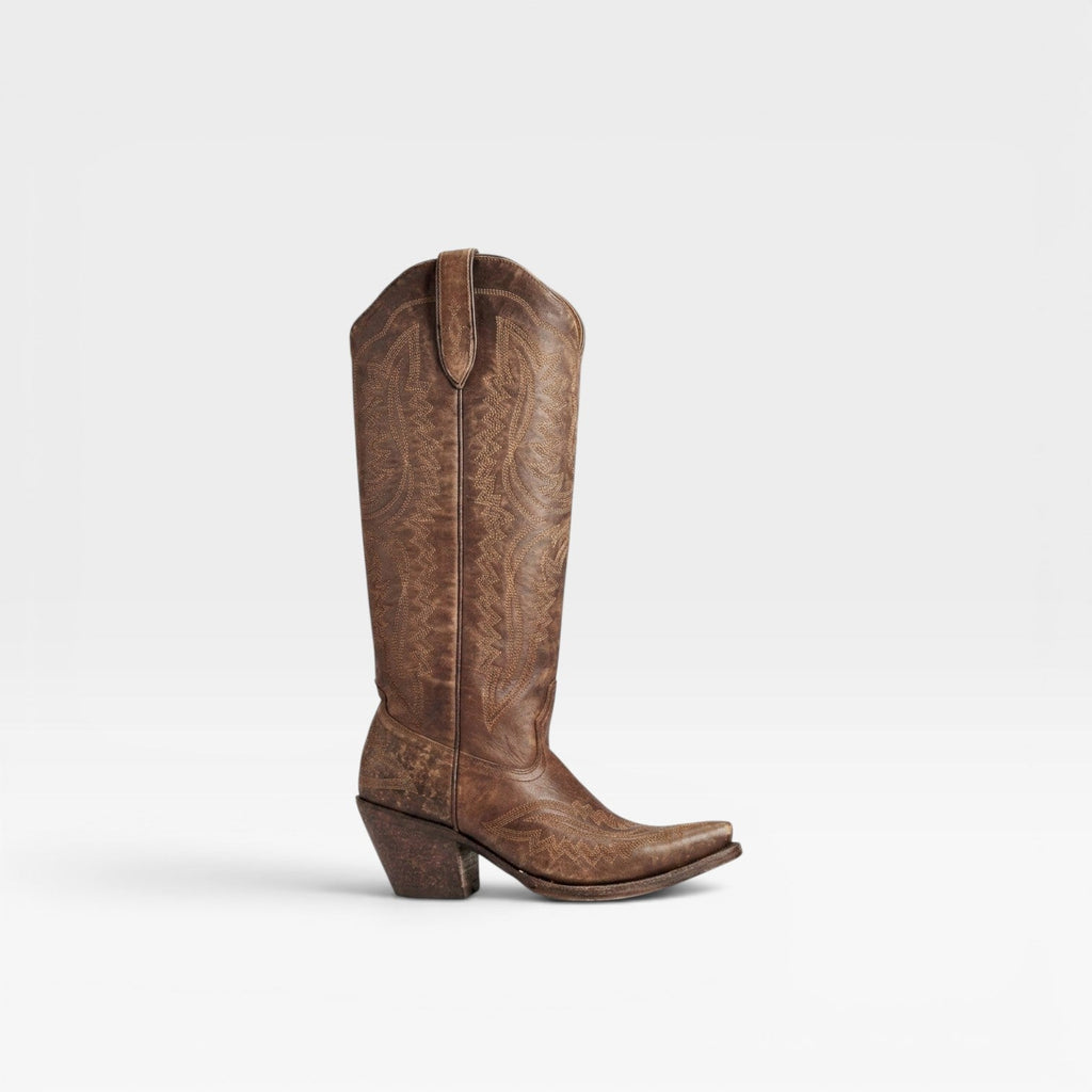 Felicity | Round Toe Cowboy Boots Embroidered Knee High Western