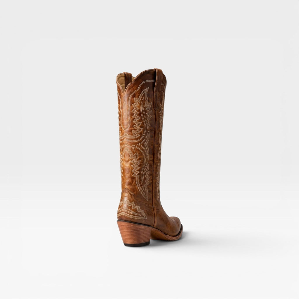 Felicity | Round Toe Cowboy Boots Embroidered Knee High Western