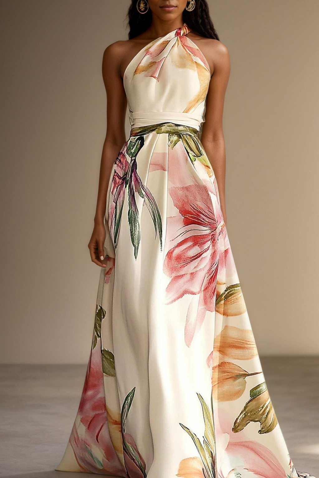 Bryony | Floral Bridesmaid Dresses Satin One-Shoulder Maxi