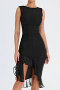 Ophelia | Long Sleeve Ruffle Midi Dress For Daytime Elegance