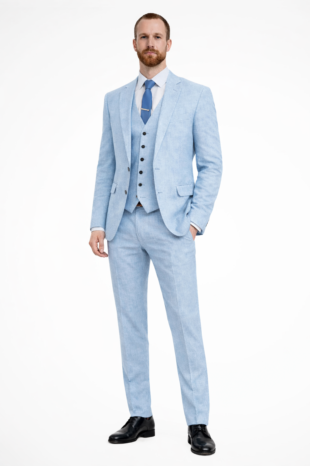 Marcel | Men Linen 3-Piece Wedding Guest Suit Blazer Waistcoat Trousers