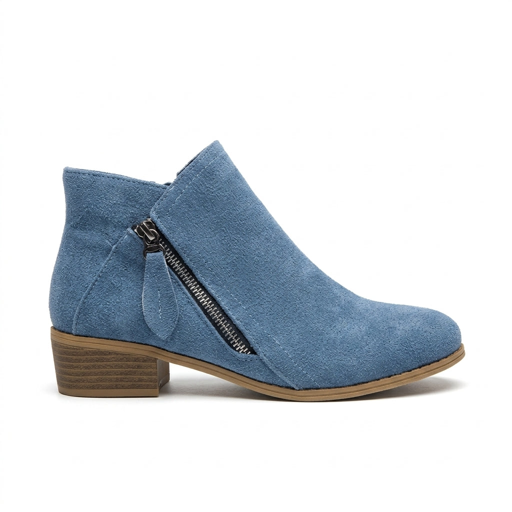 Esmee | Low Heel Black Brown Leather Ankle Boots