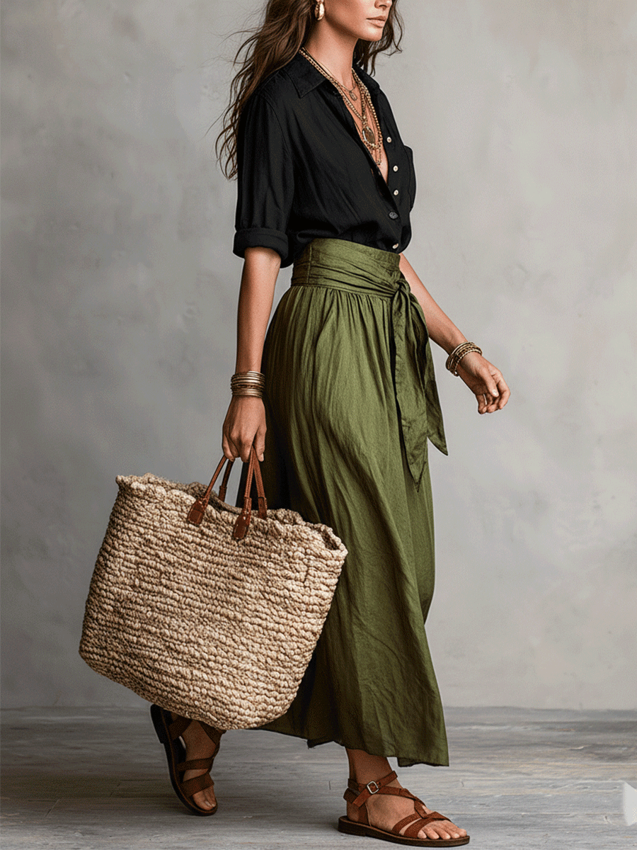Genevieve | Bohemian Flowy Skirt Top Outfit Set