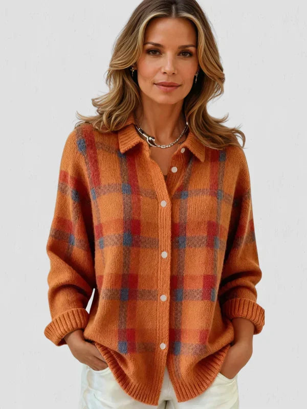Capucine | Oversized Plaid Cardigan Sweater For Autumn Layering