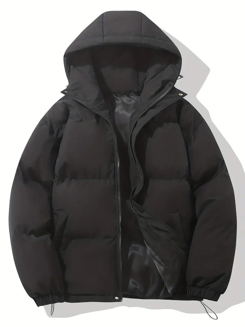 Anouk | Oversized Hooded Fur Hood Puffer Jacket Coat — Black