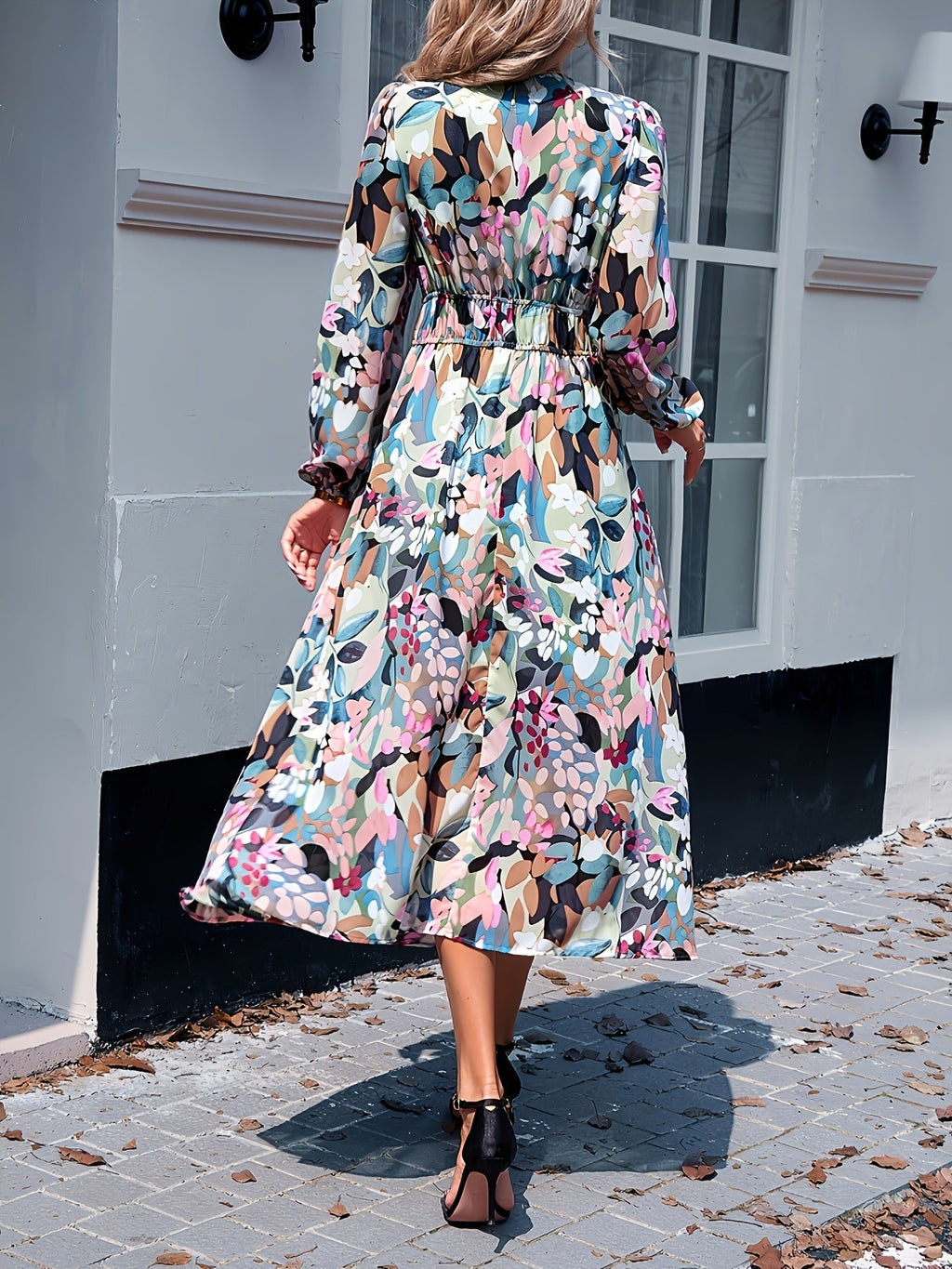 Georgiana | Floral Bridesmaid Dresses Long Sleeve Midi