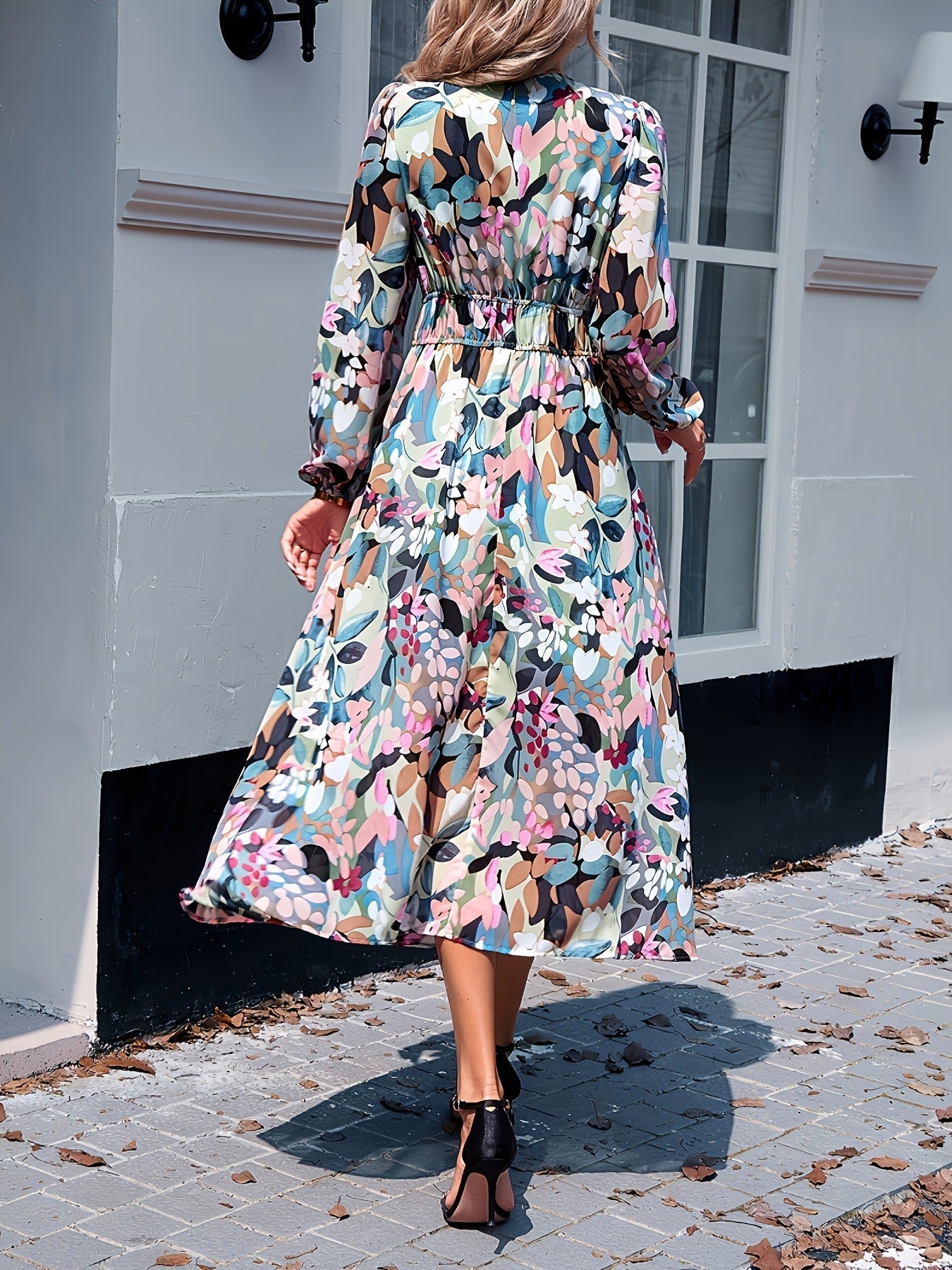 Georgiana | Floral Bridesmaid Dresses Long Sleeve Midi