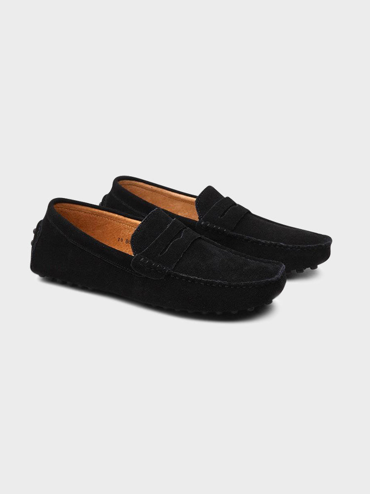 Coralie | Nude Suede Pumps Slip-On Loafer for Smart Casual Style