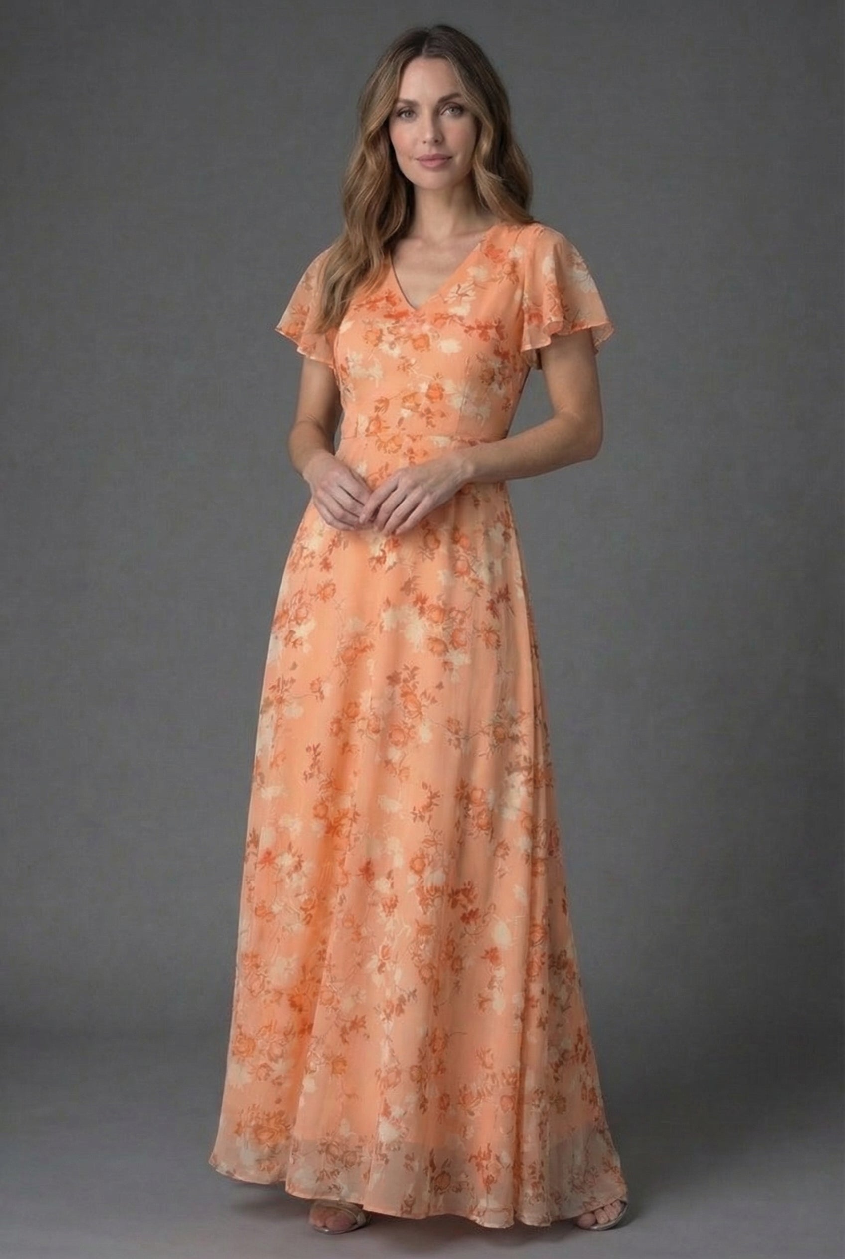Evangeline | Floral Maxi Winter Wedding Guest Dresses