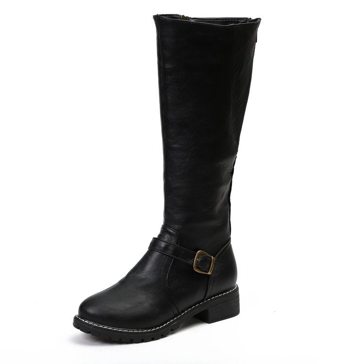 Vivienne | Black Leather Knee High Riding Boots