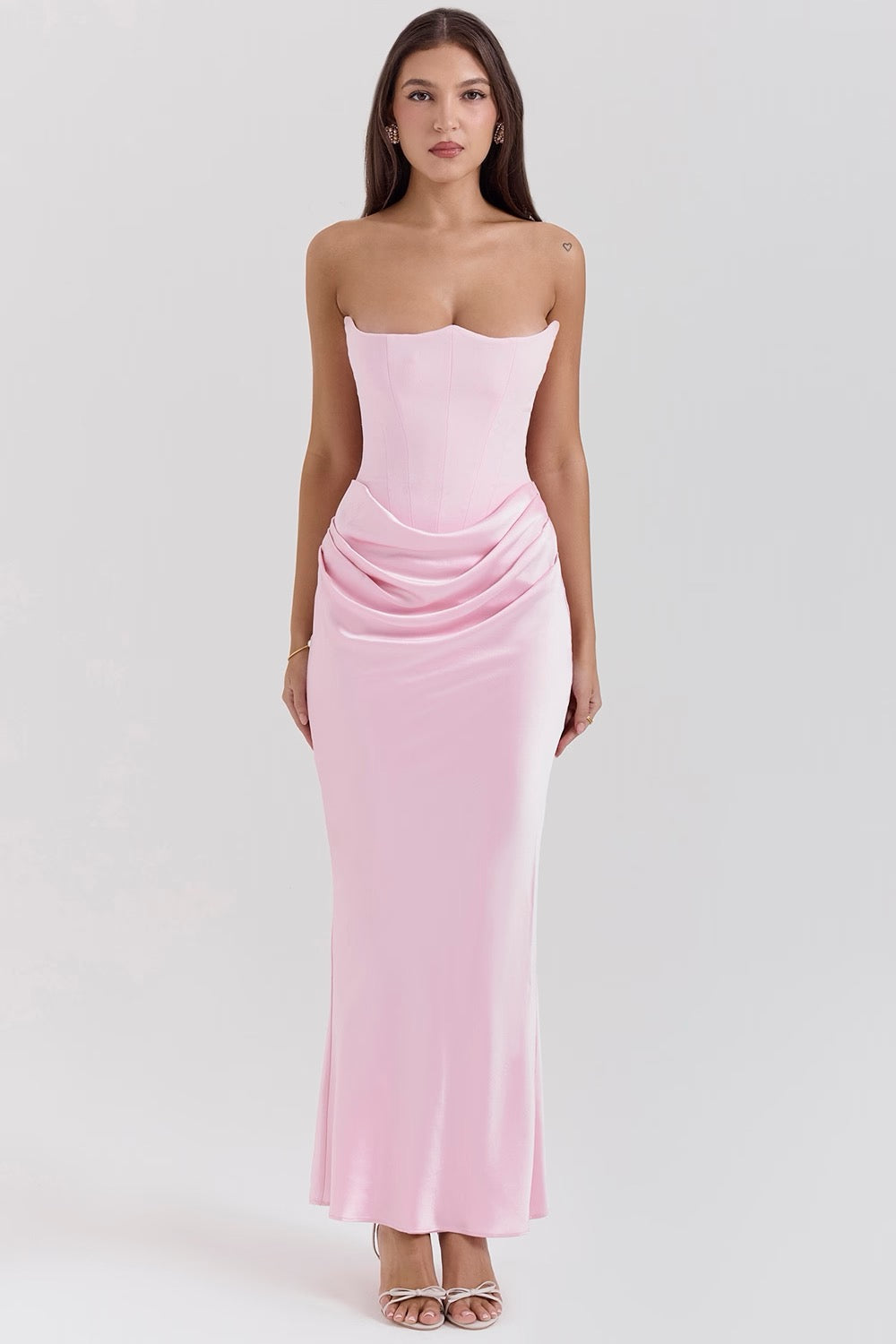 Celeste | Black Corset Maxi Dress for Evening Occasions
