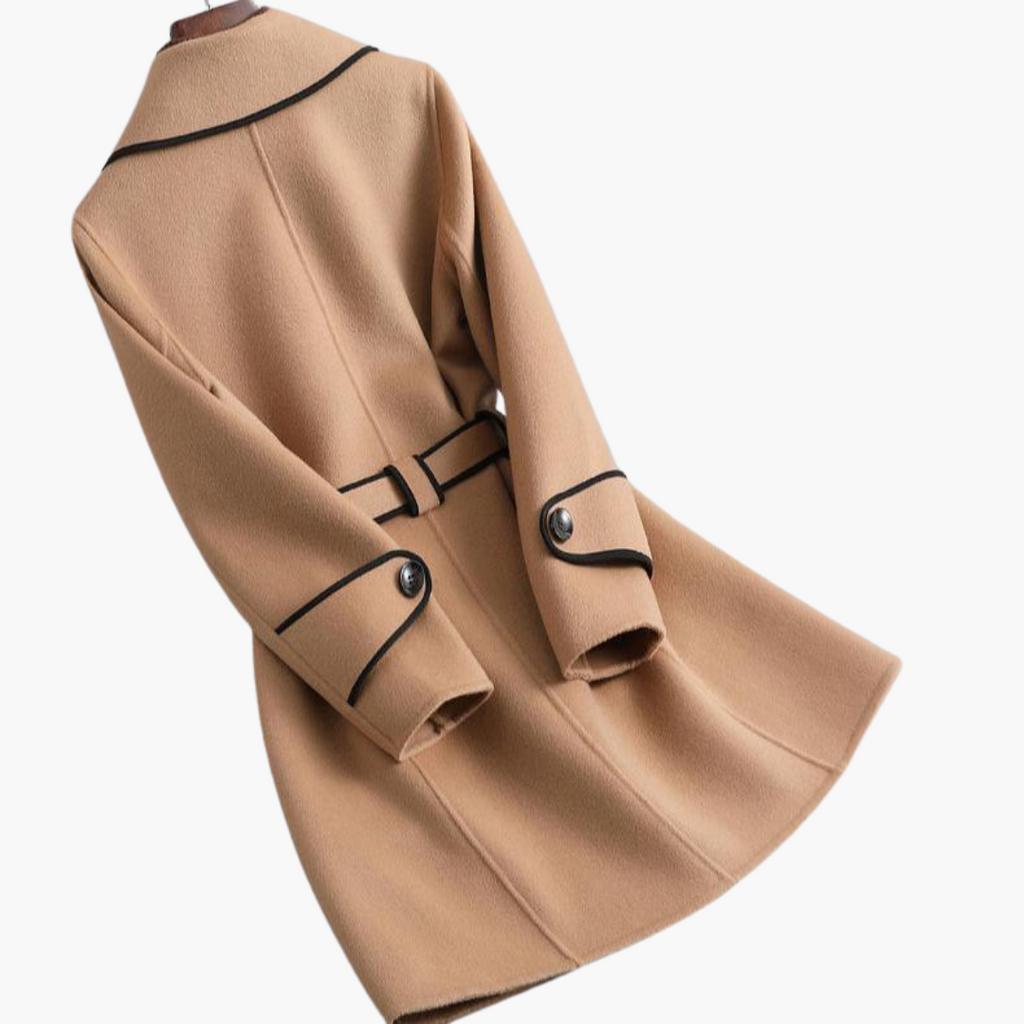 Lucinda | Double Breasted Wool Blend Trench Coat For Women