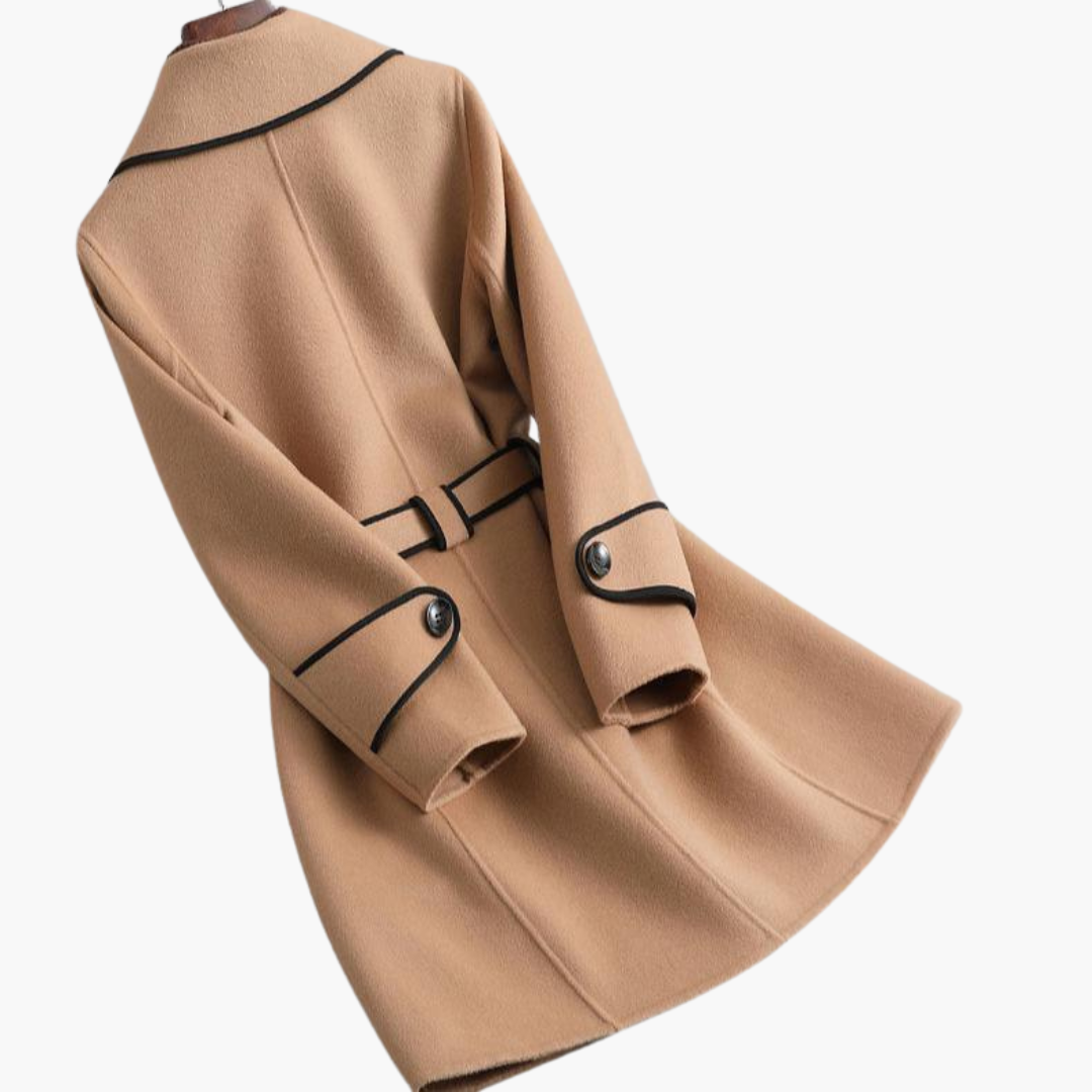 Lucinda | Double Breasted Wool Blend Trench Coat For Women