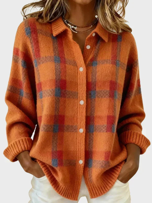 Capucine | Oversized Plaid Cardigan Sweater For Autumn Layering