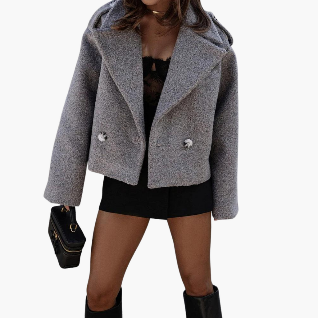 Francesca | Cropped Leather Jacket For Everyday Sophistication