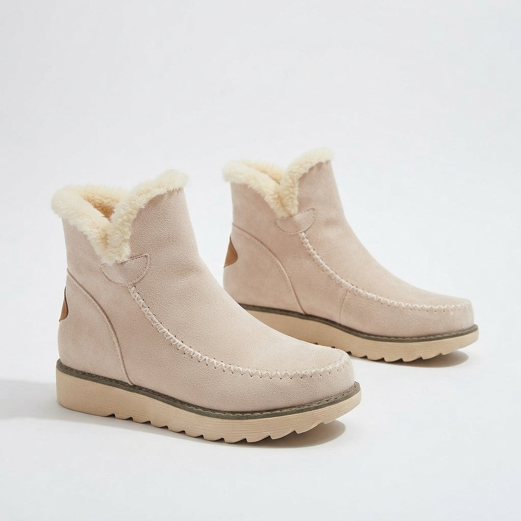 Pascale | Flat Heeled Winter Ankle Boots Black Brown