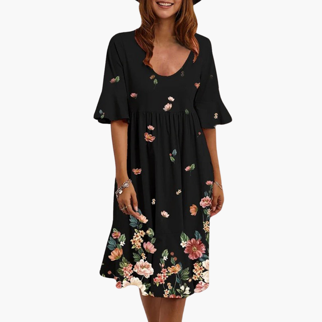 Rosanna | Boho Floral Flutter Sleeve Knee Wedding Dress