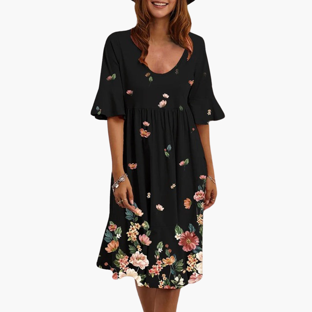 Rosanna | Boho Floral Flutter Sleeve Knee Wedding Dress