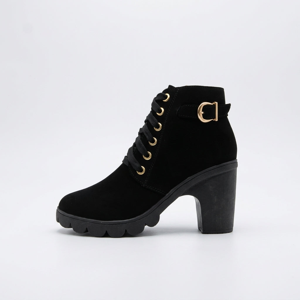 Georgiana | Low Heel Flat Leather Ankle Boots
