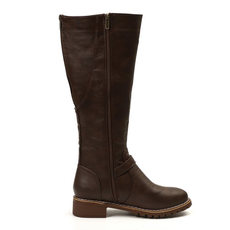 Vivienne | Black Leather Knee High Riding Boots