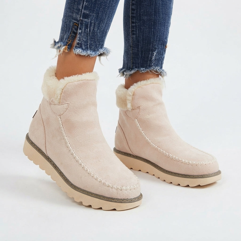 Pascale | Flat Heeled Winter Ankle Boots Black Brown