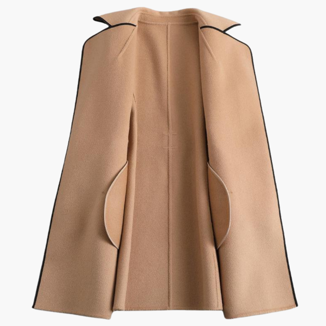 Lucinda | Double Breasted Wool Blend Trench Coat For Women