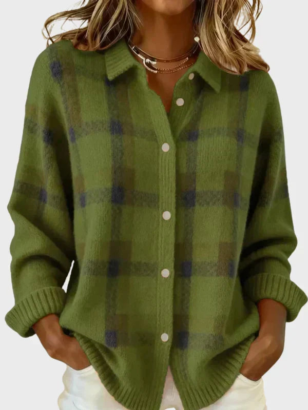 Capucine | Oversized Plaid Cardigan Sweater For Autumn Layering
