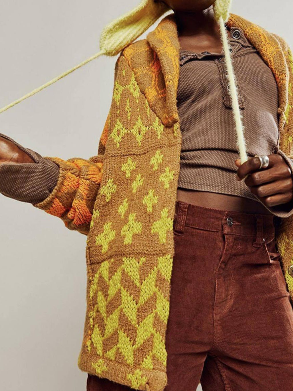Mirabelle | Oversized Cardigan Sweater Diamond Knit Layer