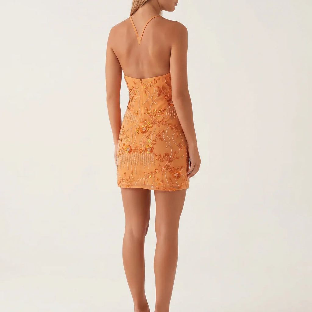Fenella | Elegant Floral Embroidered Mini Dresses For Women