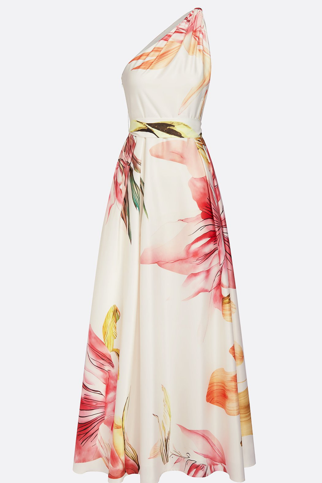Bryony | Floral Bridesmaid Dresses Satin One-Shoulder Maxi