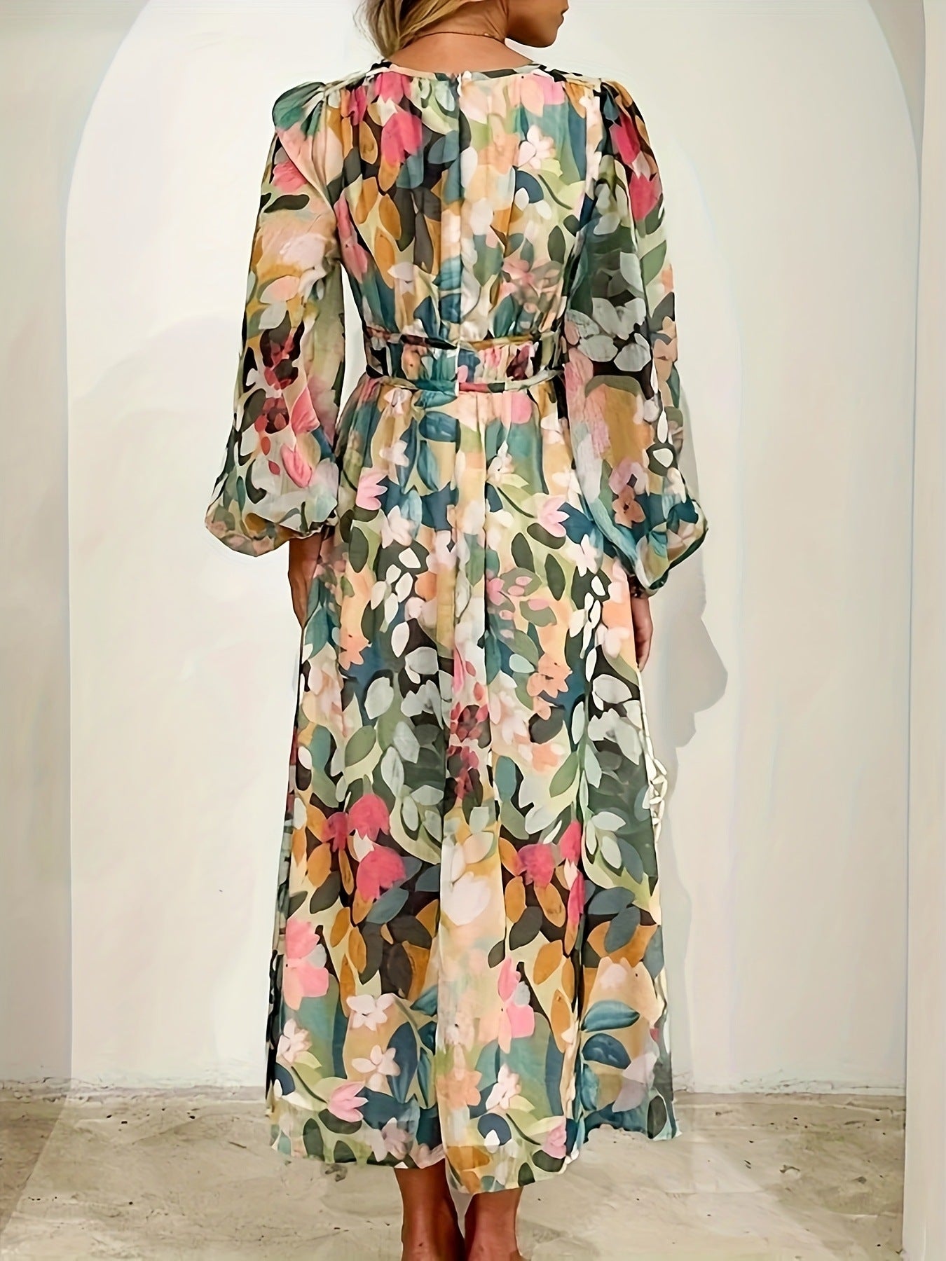 Georgiana | Floral Bridesmaid Dresses Long Sleeve Midi