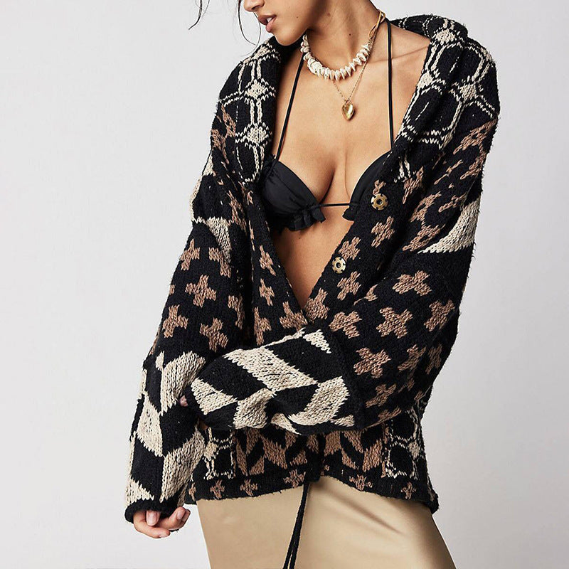 Mirabelle | Oversized Cardigan Sweater Diamond Knit Layer