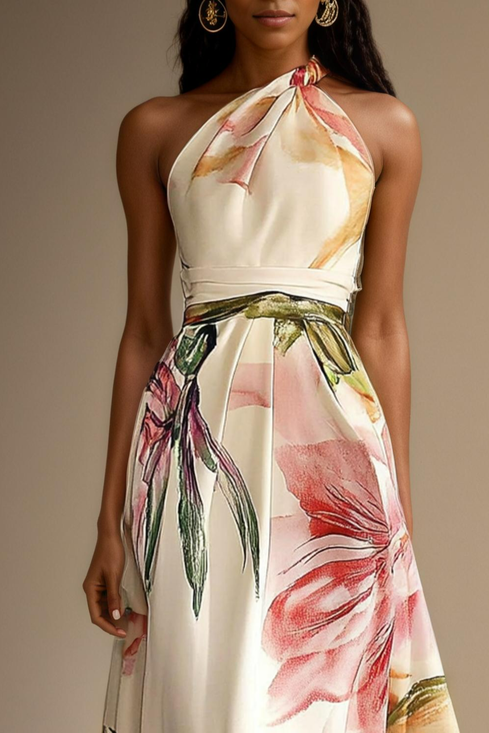 Bryony | Floral Bridesmaid Dresses Satin One-Shoulder Maxi