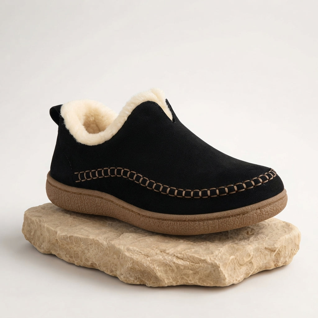 Helena | Flat Heeled Ankle Boots Black Brown Grey Velvet — Black