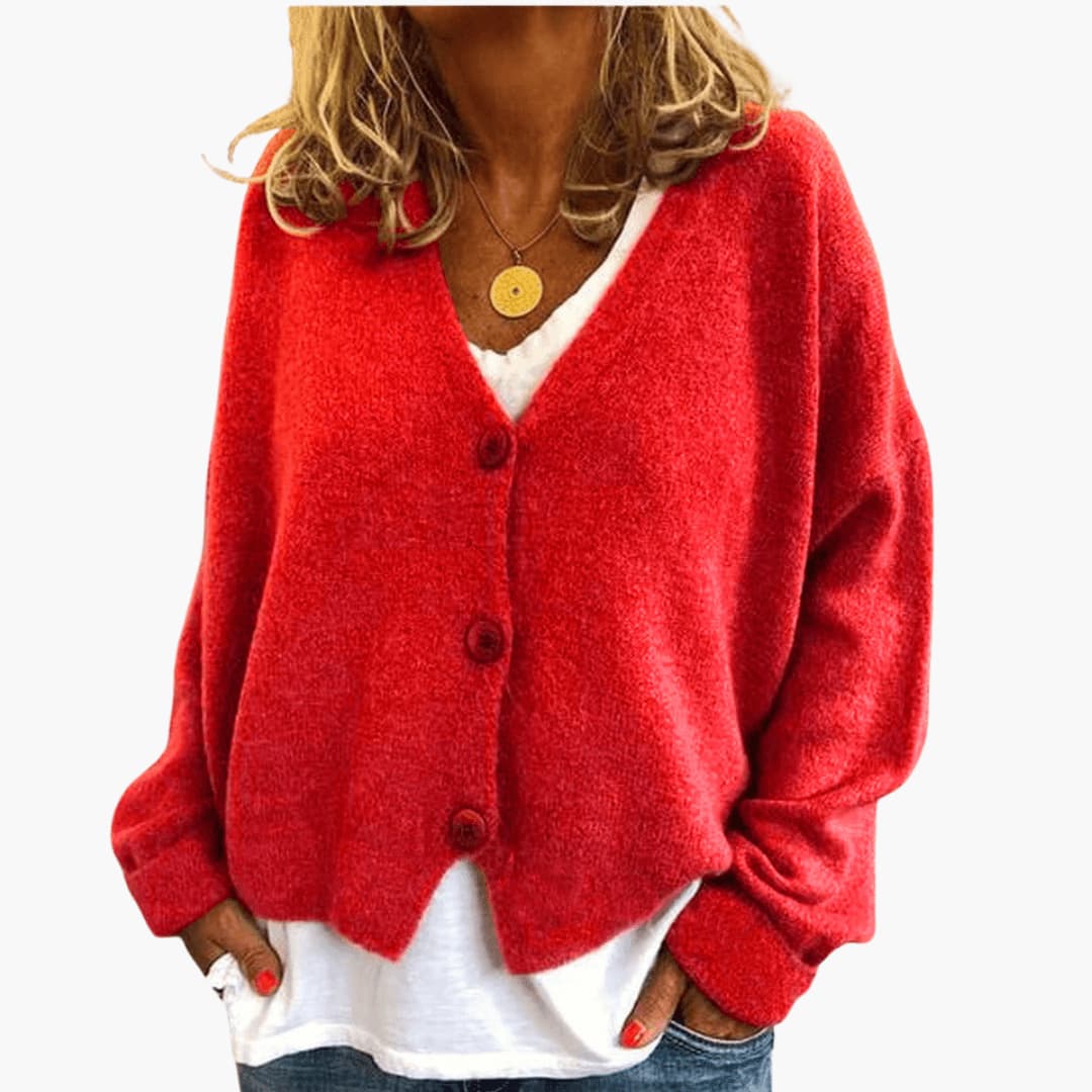 Lucinda | Womens Knit Tops Cardigan V-Neck Long Sleeve Relaxed