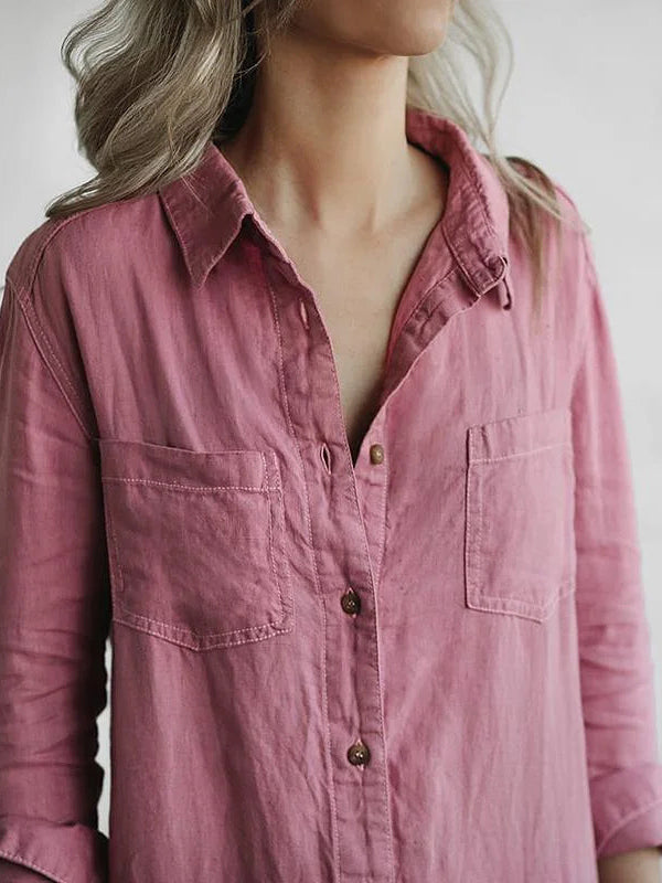 Amandine | Comfy Long Sleeve Cotton Jumpsuit With Pockets