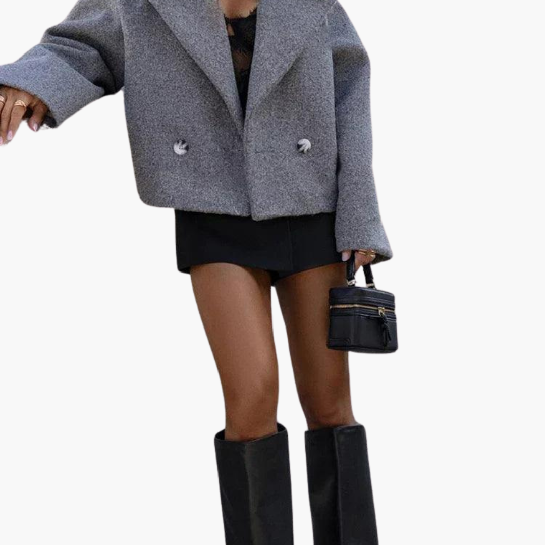 Francesca | Cropped Leather Jacket For Everyday Sophistication
