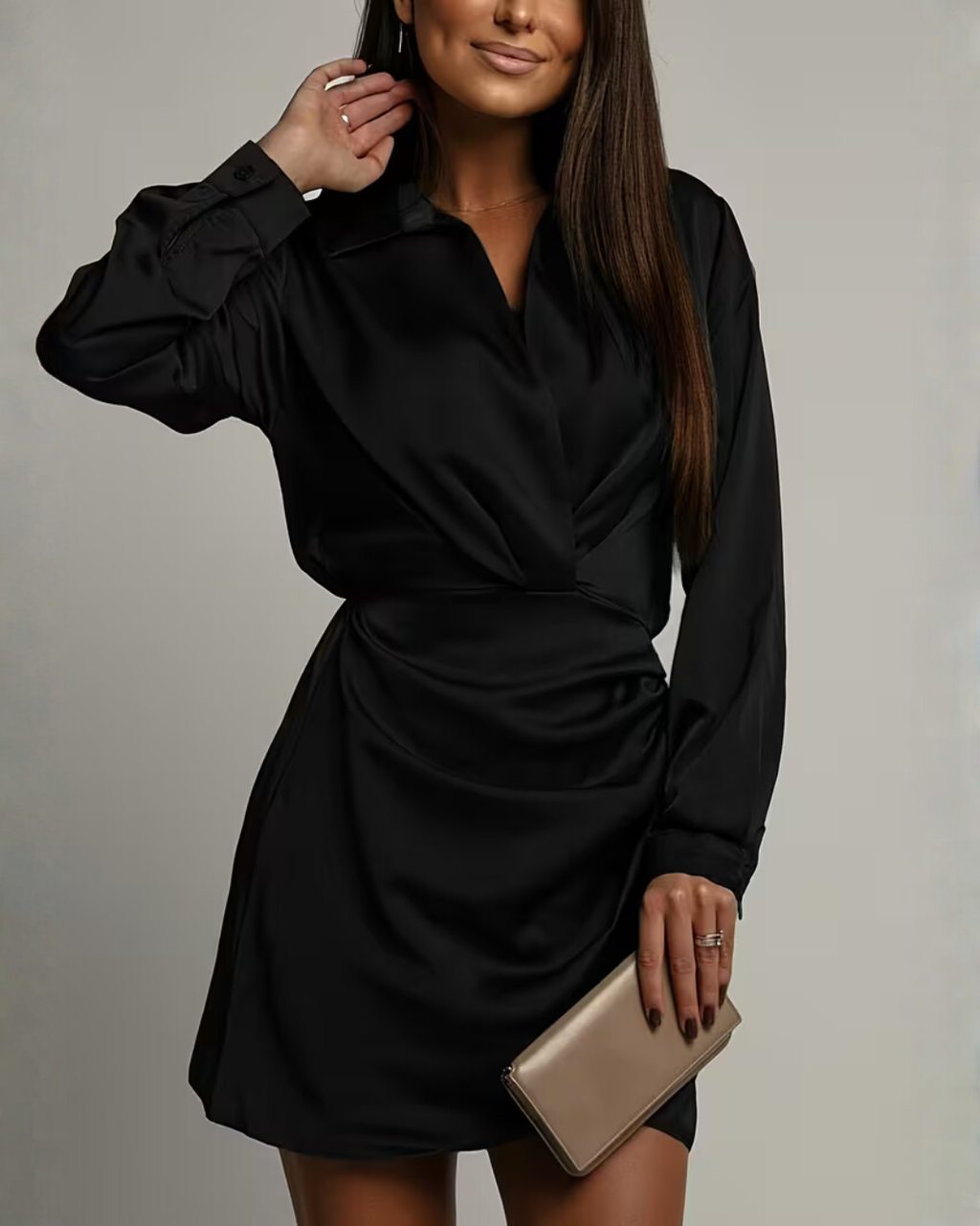 Anouk | Satin Wrap Mini Dress For Evenings And Cocktails