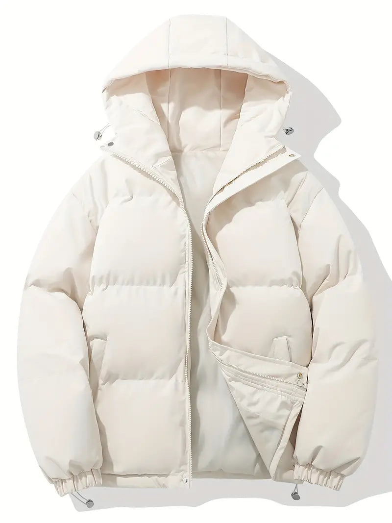 Anouk | Oversized Hooded Fur Hood Puffer Jacket Coat — Beige