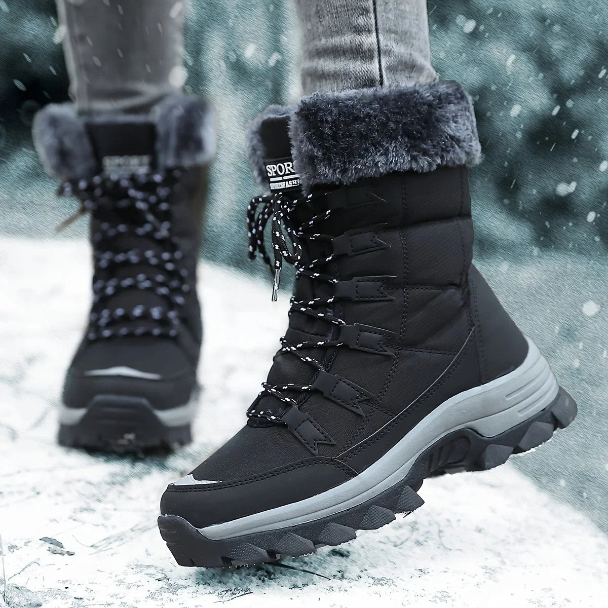 Theodora | Warm Faux Fur Winter Snow Boots