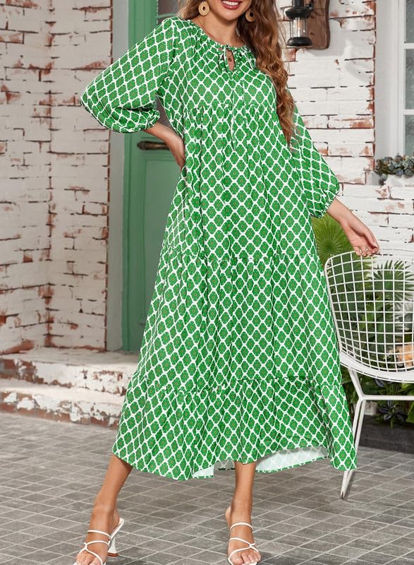 Lavinia | Floral Puff Sleeve Maxi Dress With Ruffled Hem