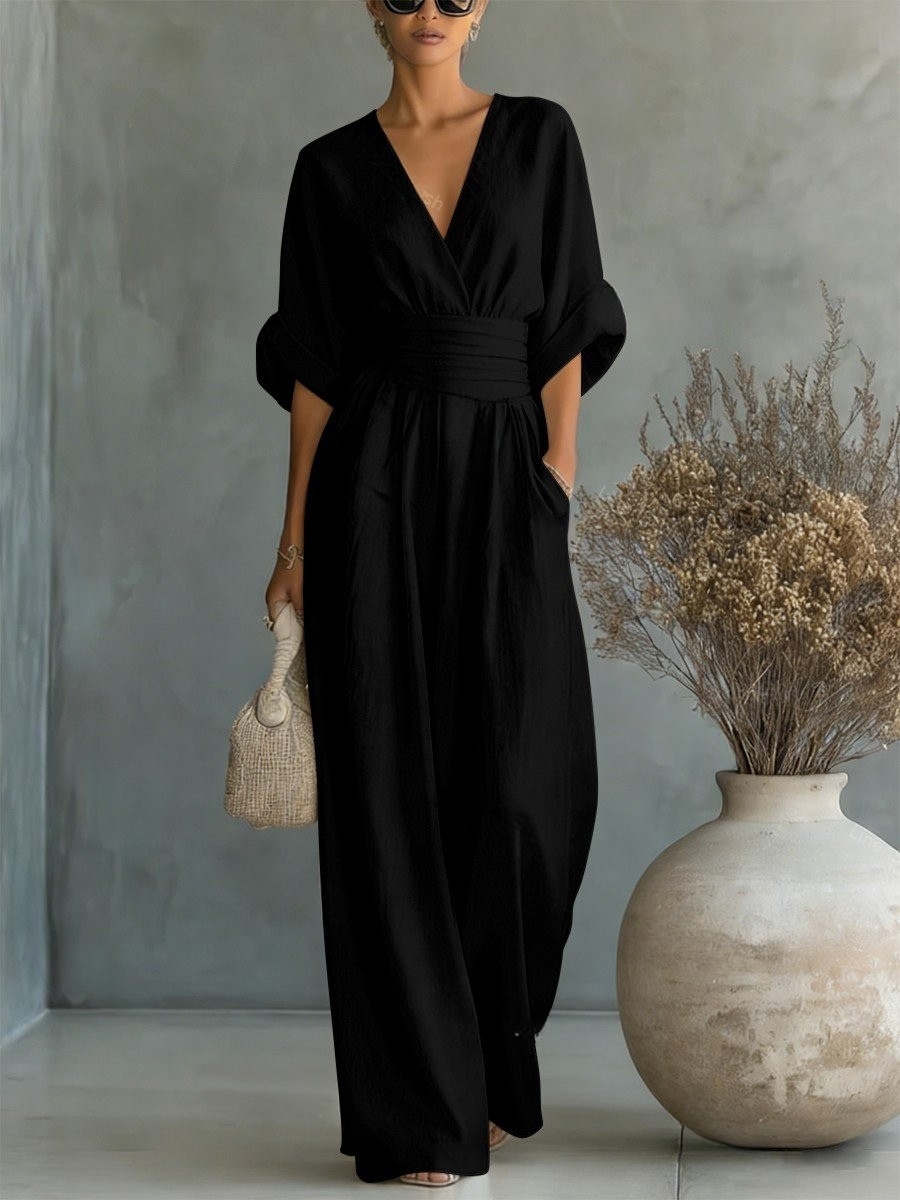 Rosalind | Women V-Neck Waist-Defined Jumpsuit