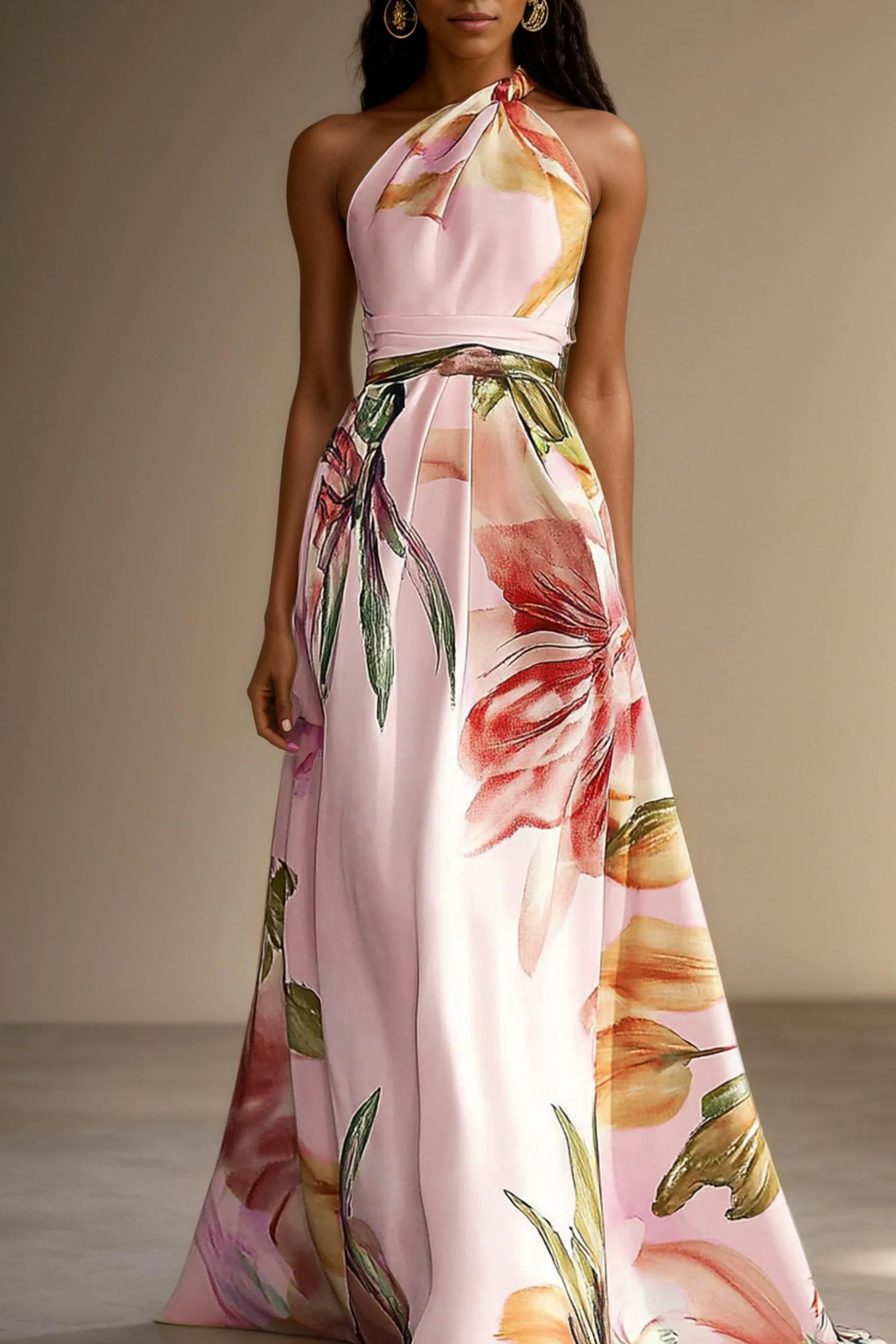 Bryony | Floral Bridesmaid Dresses Satin One-Shoulder Maxi