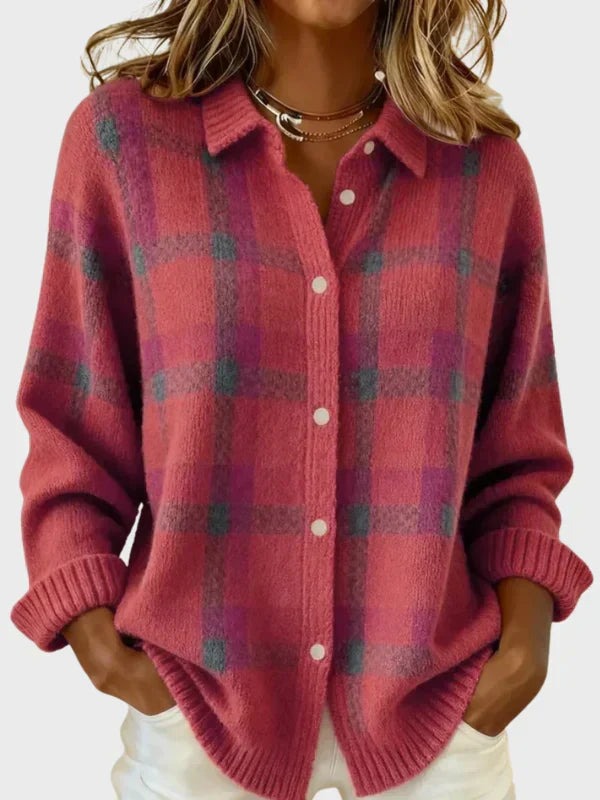 Capucine | Oversized Plaid Cardigan Sweater For Autumn Layering