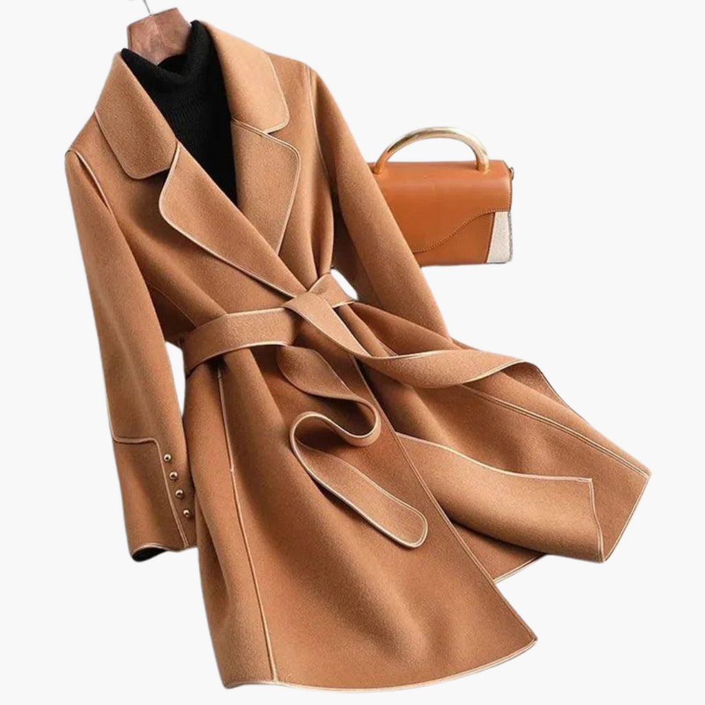 Lucinda | Double Breasted Wool Blend Trench Coat For Women