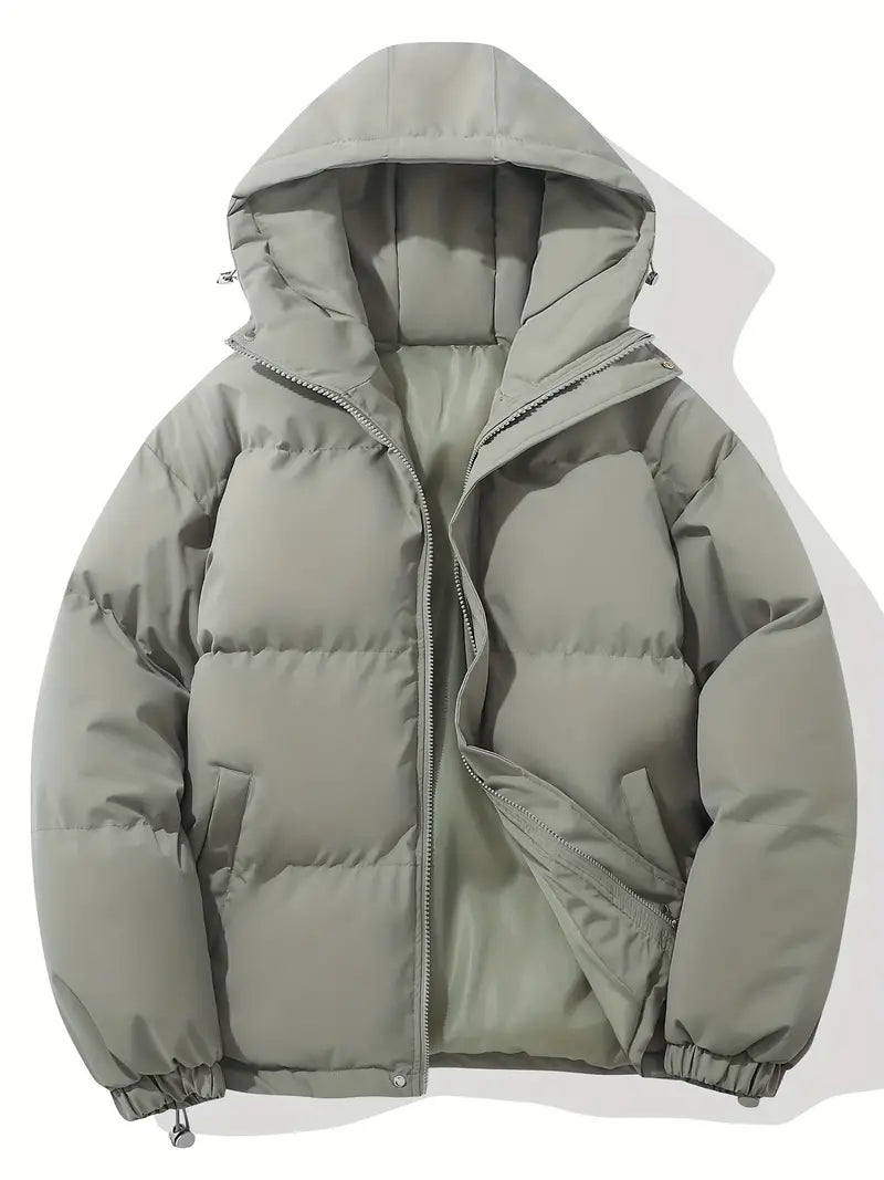 Anouk | Oversized Hooded Fur Hood Puffer Jacket Coat — Light Grey