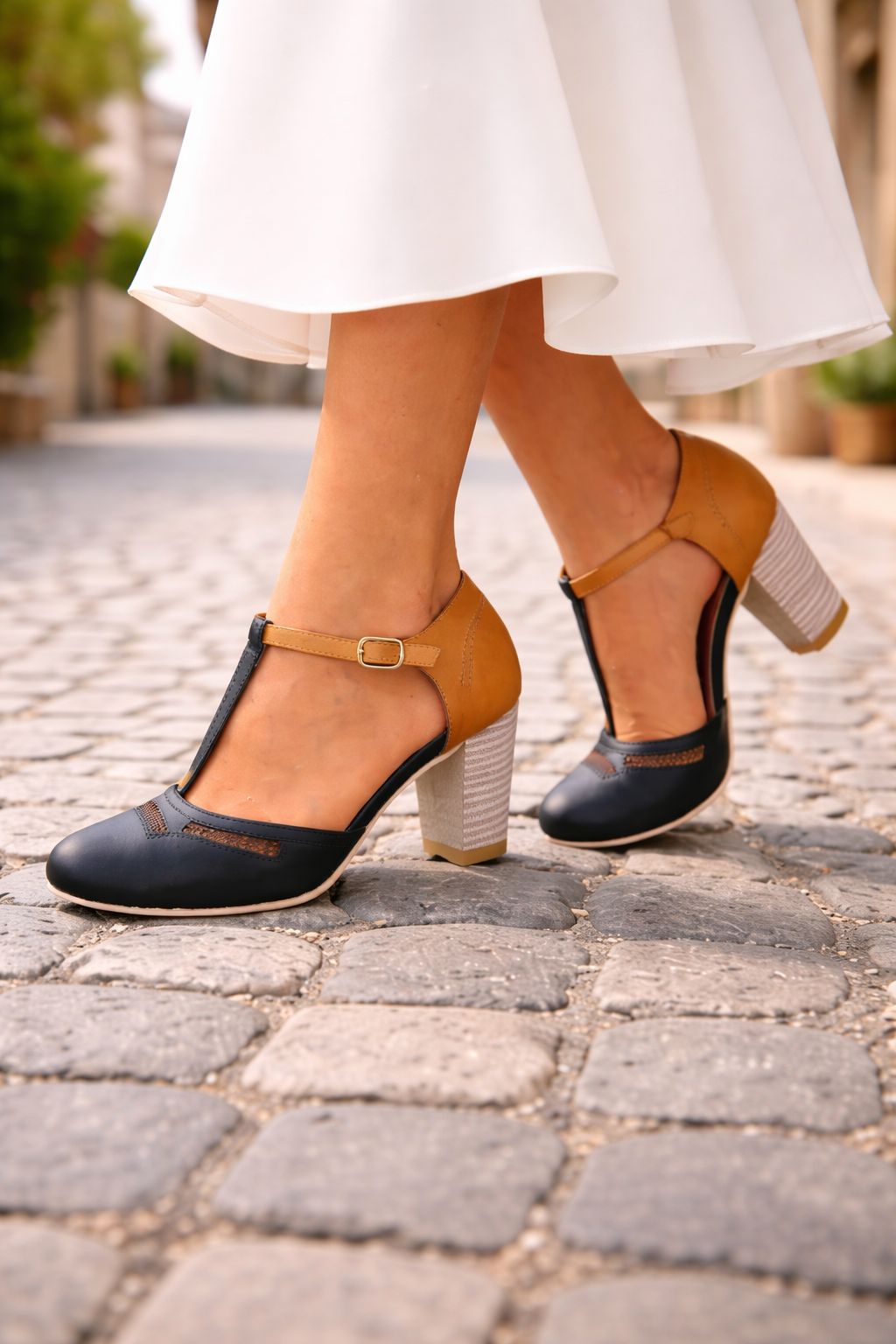 Capucine | Comfortable Work Heels Block Sandals For Women