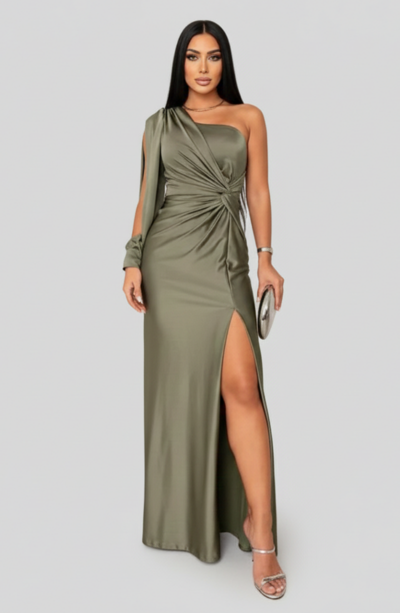 Faustine | Alemais Dress One Shoulder Satin Maxi Occasion