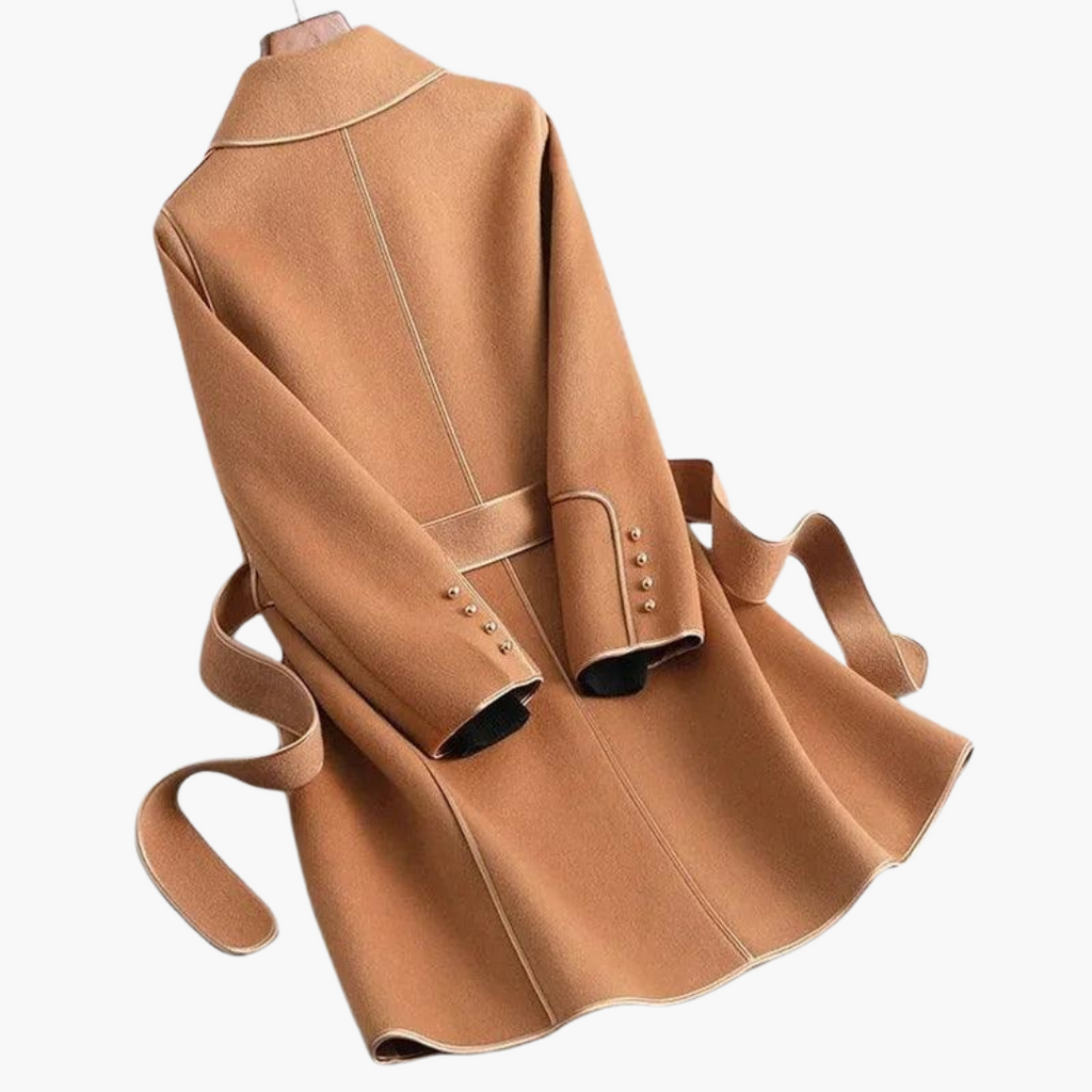 Lucinda | Double Breasted Wool Blend Trench Coat For Women